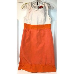 Sinclaire Orange, Coral & Cream Dress, Size 8